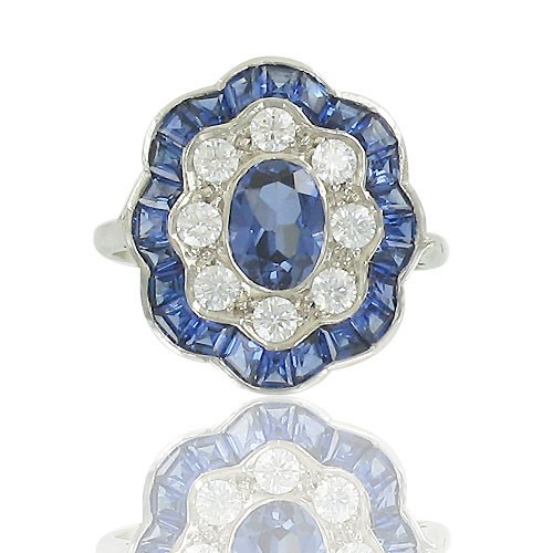 Fleur saphir & diamants