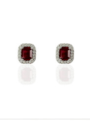 Rubis entourage diamants