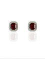 Rubis entourage diamants