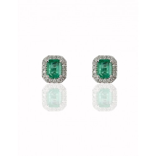 Emeraudes entourage diamants