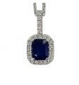 Saphir entourage diamants