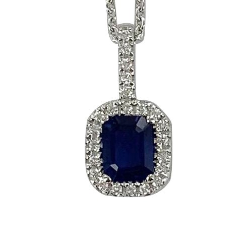 Saphir entourage diamants