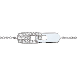 Lien or blanc et diamants