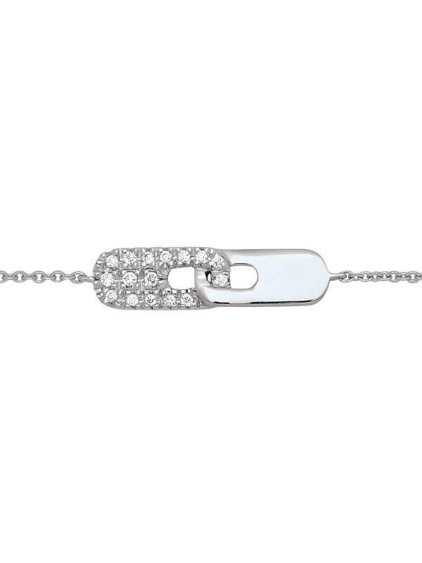 Lien or blanc et diamants