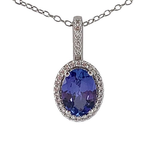 Tanzanite entourage diamants