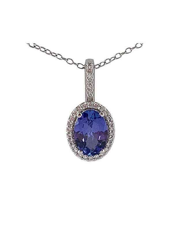 Tanzanite entourage diamants