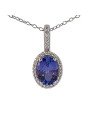 Tanzanite entourage diamants