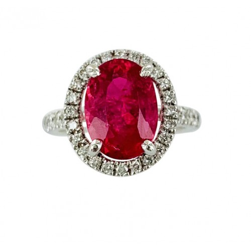 Tourmaline rose et diamants