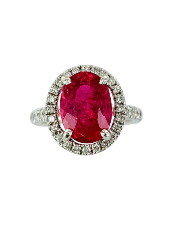 Tourmaline rose et diamants