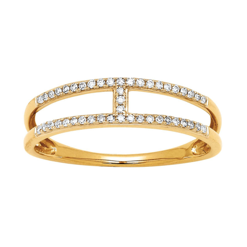 Bague "H" diamants
