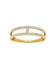 Bague "H" diamants