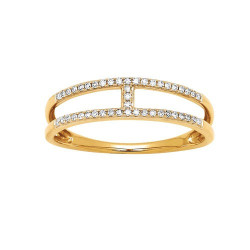 Bague "H" diamants