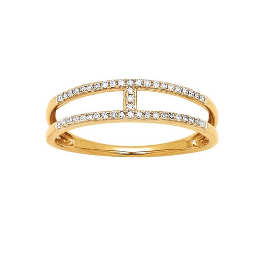 Bague "H" diamants