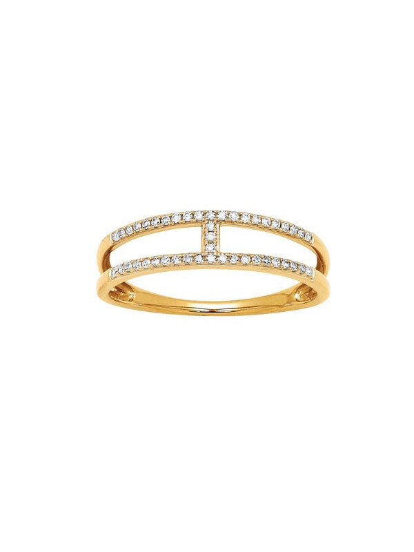 Bague "H" diamants