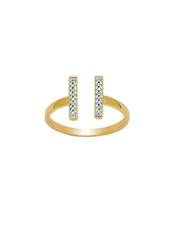 Bague ouverte doubles barrettes