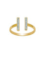 Bague ouverte doubles barrettes
