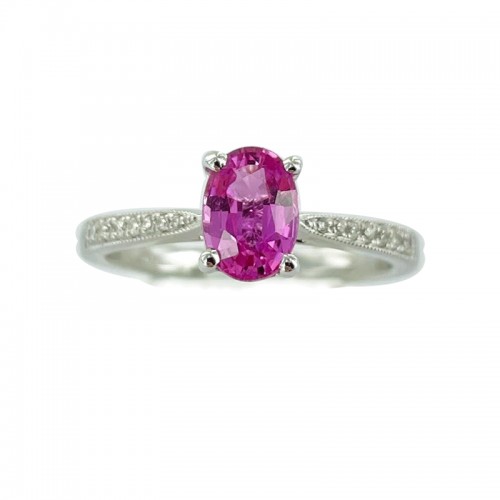 Saphir rose & diamants