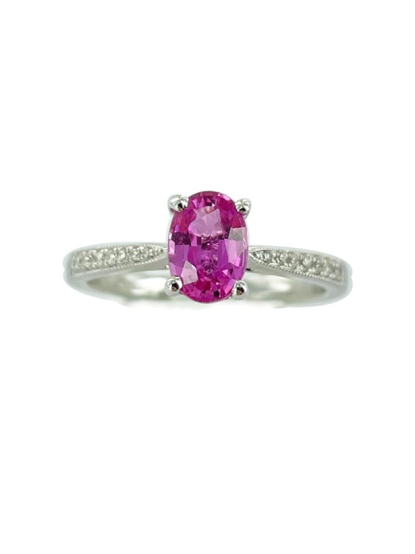 Saphir rose & diamants