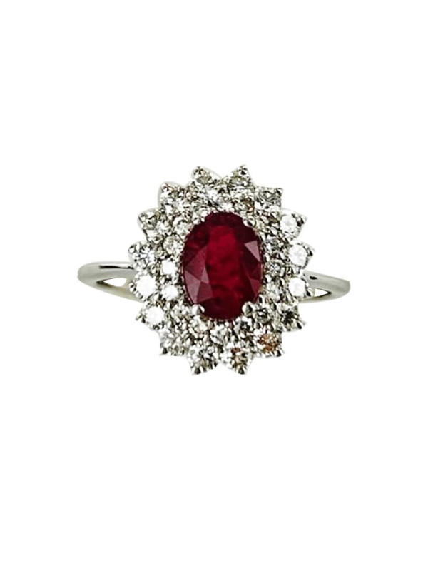 Rubis entourage Diamants