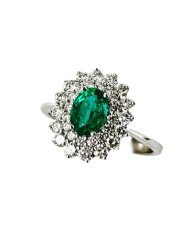 Fleur émeraude & diamants