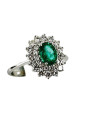 Fleur émeraude & diamants