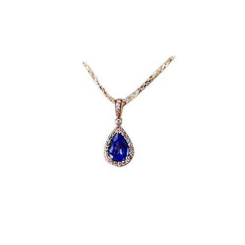 Goutte tanzanite & diamants