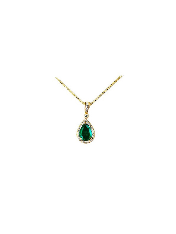 Goutte émeraude & diamants