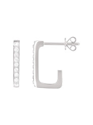 Créoles rectangles diamants