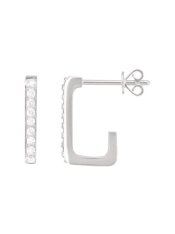 Créoles rectangles diamants