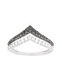 Bague V - Diam noirs & blancs