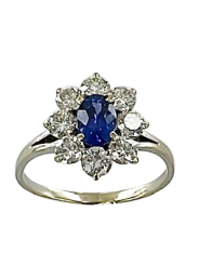 Fleur saphir et diamants