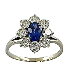 Fleur saphir et diamants