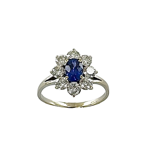 Fleur saphir et diamants