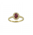 Rubis entourage diamants