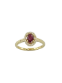 Rubis entourage diamants