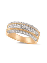 Jonc large 4 lignes diamants