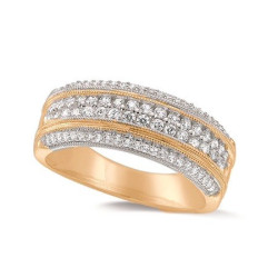 Jonc large 4 lignes diamants