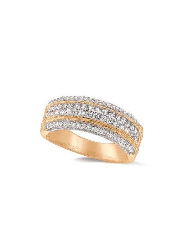Jonc large 4 lignes diamants