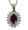 Rubis entourage diamants