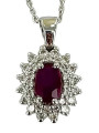 Rubis entourage diamants