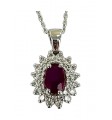 Rubis entourage diamants