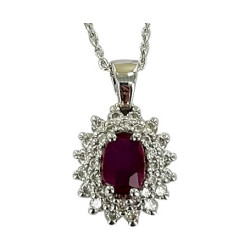 Rubis entourage diamants