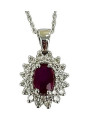 Rubis entourage diamants