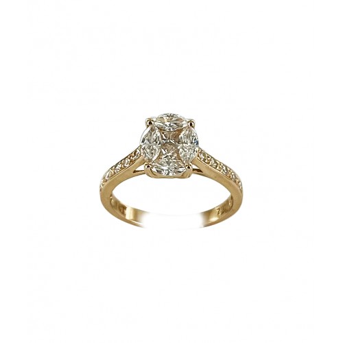 Bague navettes et diamants
