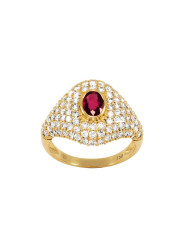 Saphir Noir Ovale entourage Diamants