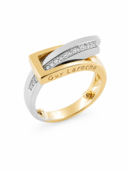 Bague bicolore Guy Laroche occasion ligne de diamants