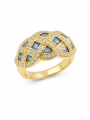 Bague en or jaune 750/1000ème tressée avec saphirs et diamants
