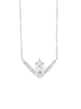 Collier diadème pavage diamants taille brillant, en or blanc 750/1000ème