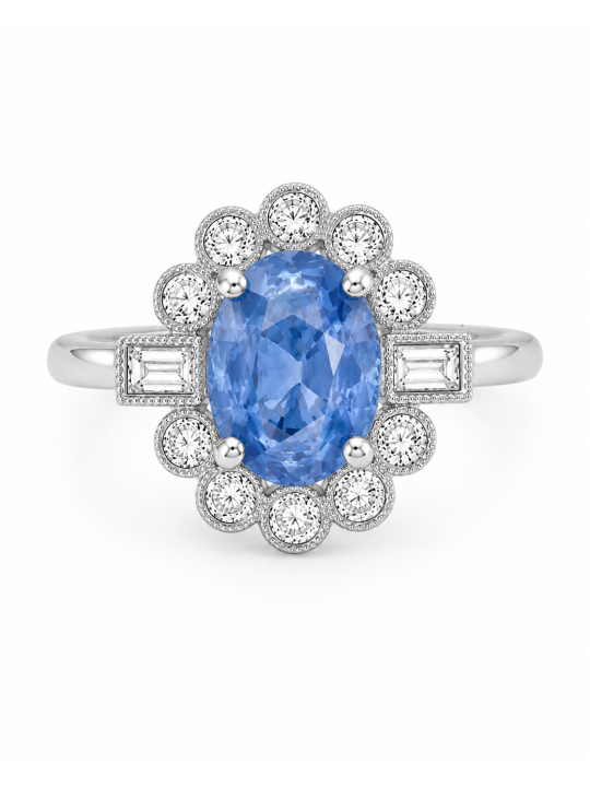 Marguerite entourage diamants