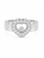 Bague d'occasion Chopard collection happy diamonds icons en or blanc 750/1000ème - coeur en diamants et diamant mobile